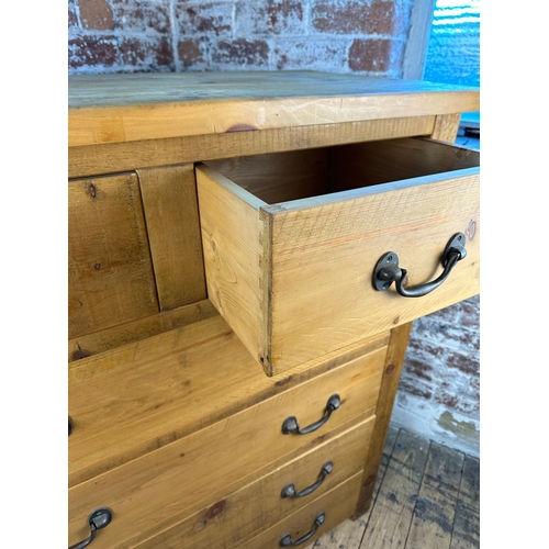 533 - Quality Industrial Look, Reclaimed Wood Style Large 2 over 3 Chest of Drawers