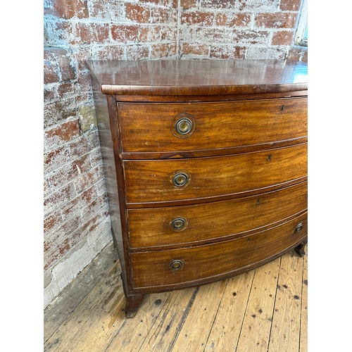 534 - Vintage Bow Front Four Drawer Chest