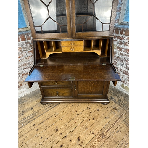 537 - Very Large Oak Bureau Bookcase