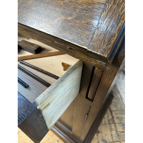 537 - Very Large Oak Bureau Bookcase