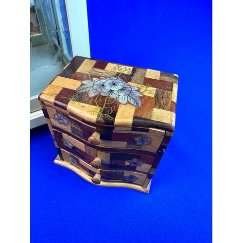 217 - Jewellery Box & Miniature Inlaid Trinket Drawers