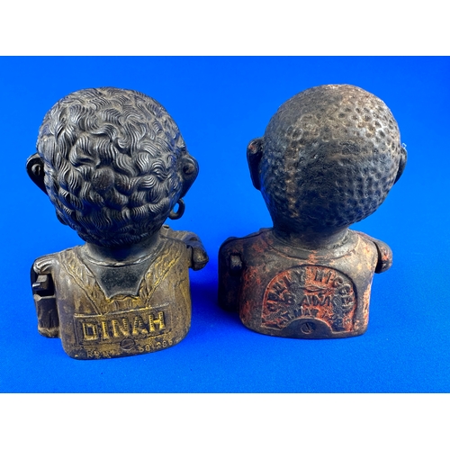 224 - Cast Iron Dinah & Jolly Man Money Banks