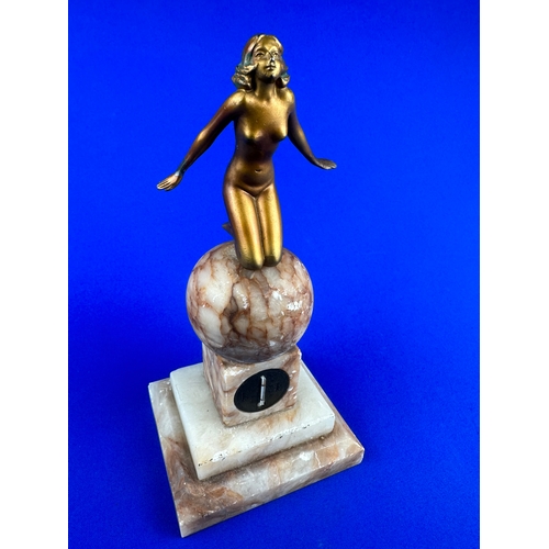 228 - Art Deco Spelter Figure on Marble Base