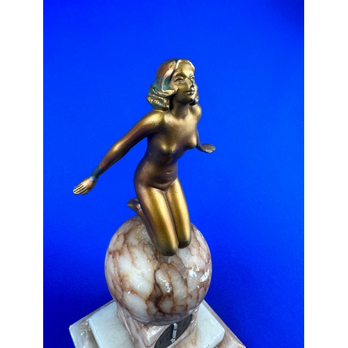 228 - Art Deco Spelter Figure on Marble Base