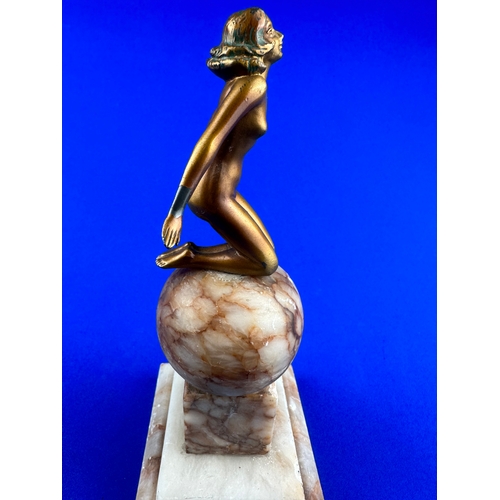 228 - Art Deco Spelter Figure on Marble Base