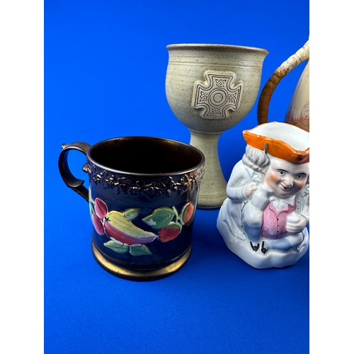 180 - Ceramics including Art Deco Beswick Jug, Antique Lustreware & Bentham Pottery