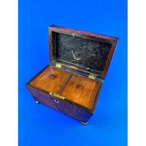 230 - Antique Rosewood Sarcophagus form Tea Caddy