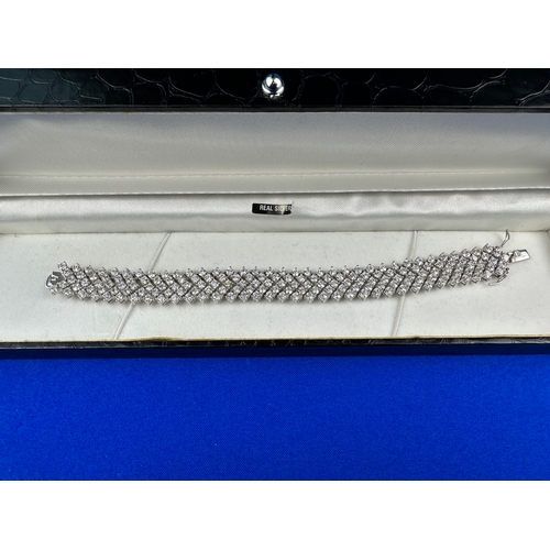 48 - Sterling Silver & Cubic Zirconia Bracelet