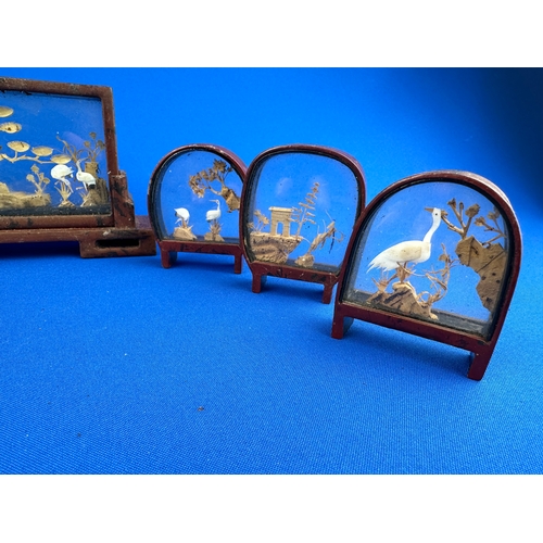 251 - Group of Vintage Chinese Cork Dioramas