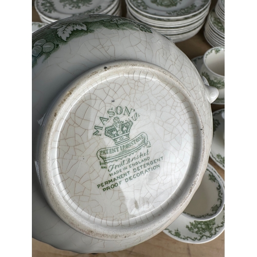 177 - Good Quantity of Masons Ironstone Fruit Basket Pattern Dinner & Tea Service Items