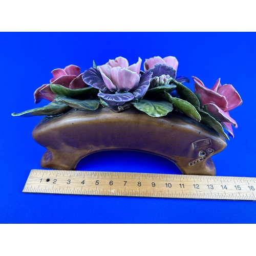 178 - Large French Majolica Wall Pocket or Table Bouquet