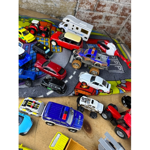 331 - Ikea Car Mat / Rug with Collection of Toy Cars