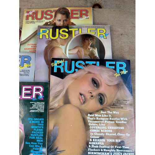 355 - 7 Vintage Adult Magazines - Rustler