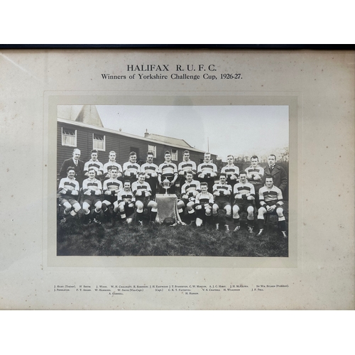 242 - Local Interest 1926/27 Halifax R.U.F.C. Winners of Yorkshire Challenge Cup Photograph