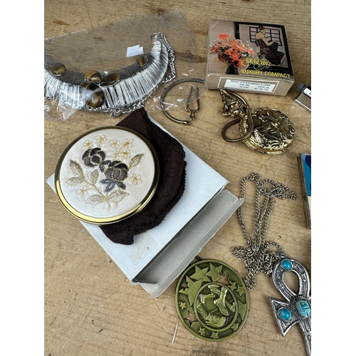 96 - Costume Jewellery Items, Compacts, Pocket Watches etc.