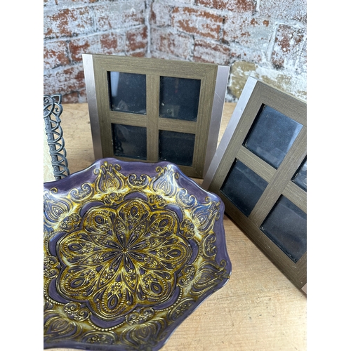 342 - Box of Mixed Items including Ornate Glass Bowl