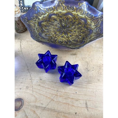 342 - Box of Mixed Items including Ornate Glass Bowl