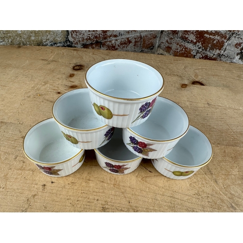 186 - Set of Six Royal Worcester Evesham Ramekins