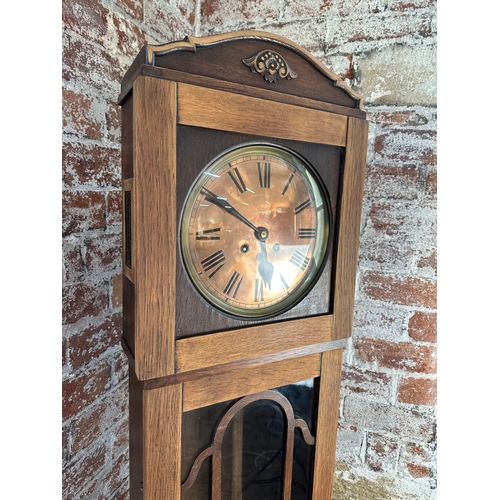 110 - Long Case Clock with Copper Face - 8 Day Westminster Chime