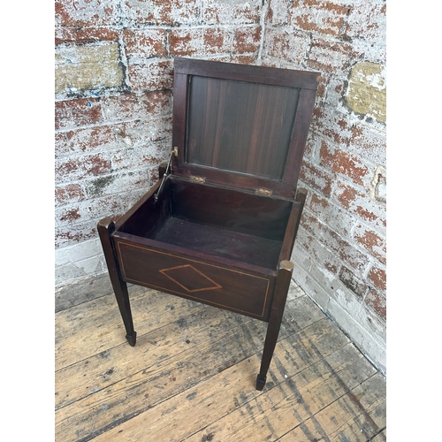 390 - Edwardian Leather Topped Piano Stool