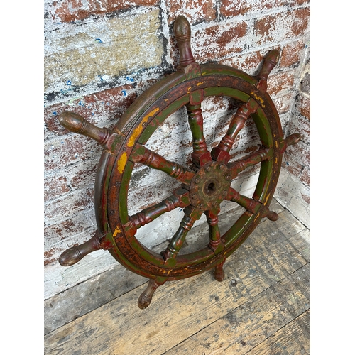 131 - Quality Vintage Ships Wheel