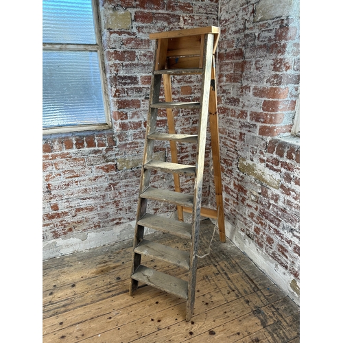 398 - Vintage Wooden Step Ladders