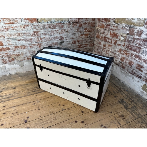 387 - Painted Vintage Dome Top Trunk