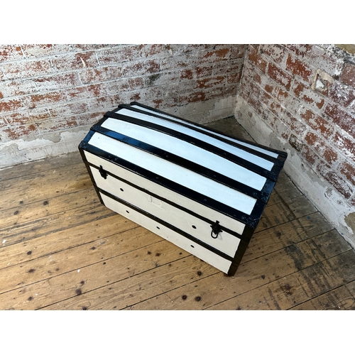 387 - Painted Vintage Dome Top Trunk