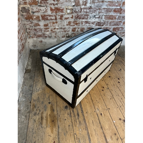 387 - Painted Vintage Dome Top Trunk