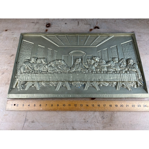 199 - Cast Metal Last Supper Wall Plaque