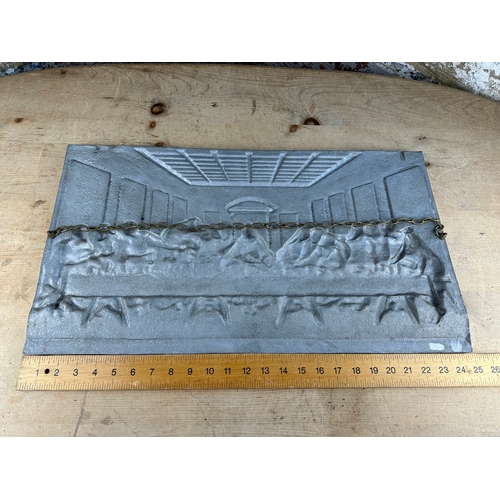 199 - Cast Metal Last Supper Wall Plaque