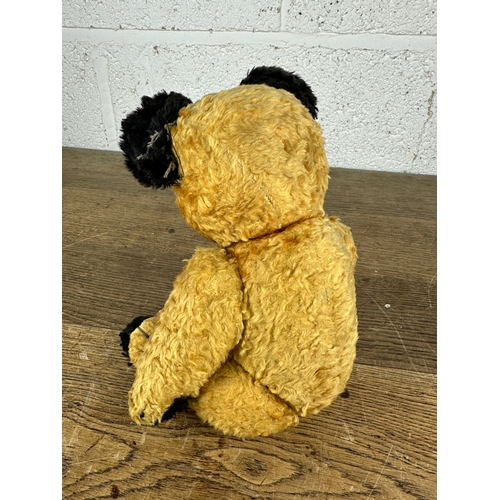 116 - Vintage Glass-Eyed Teddy Bear with Articulated Limbs and Head. 12