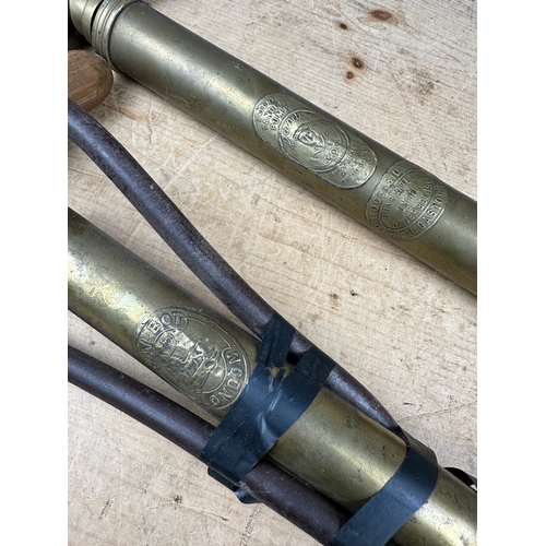 204 - 2 Vintage Brass Stirrup Pumps