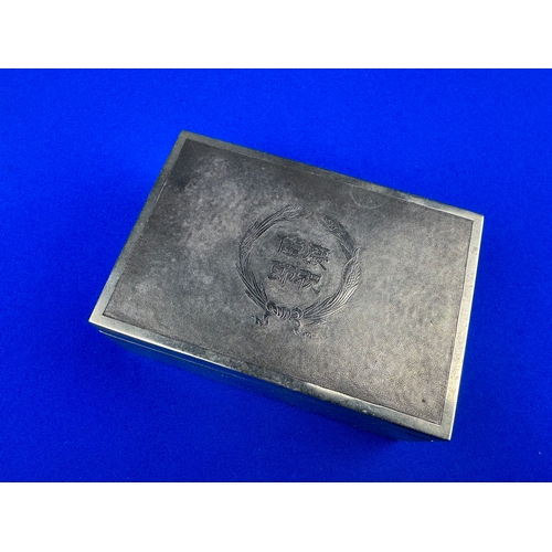 210 - Chinese White Metal Box with Four Character Marks