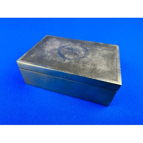 210 - Chinese White Metal Box with Four Character Marks