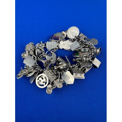 62 - Silver Charm Bracelet 130g