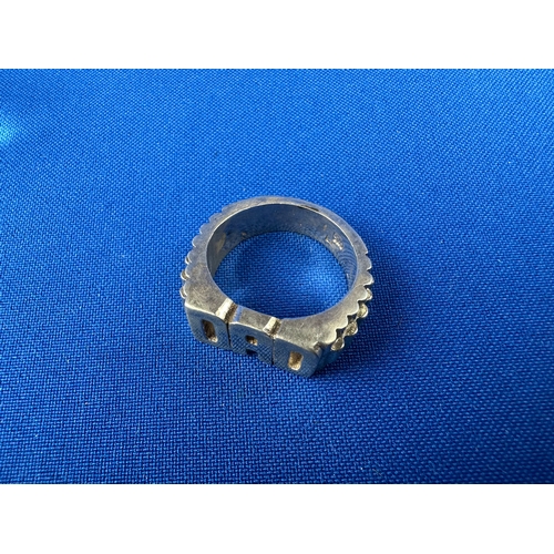 9 - Silver Dad Ring Size S 13.4g