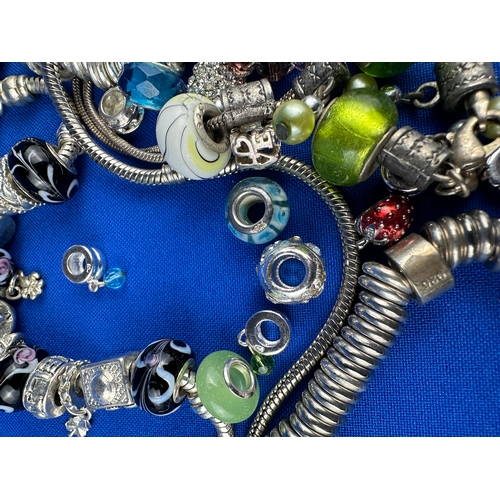 89 - Quantity of Pandora Style Bracelets & Beads including 925 Silver