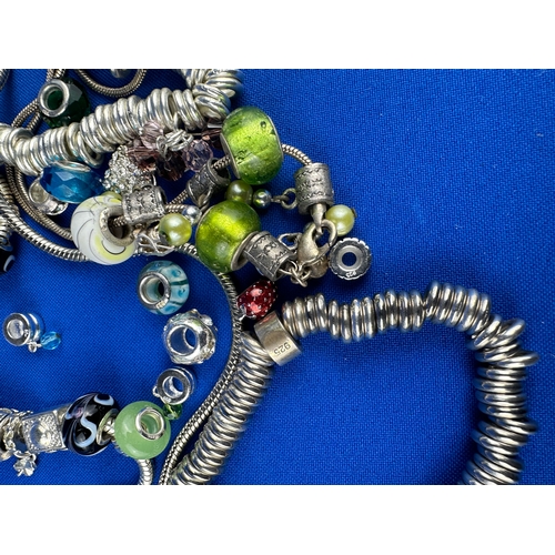 89 - Quantity of Pandora Style Bracelets & Beads including 925 Silver