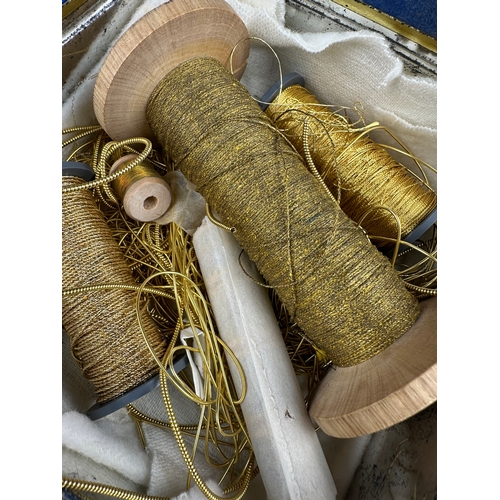 213 - Tin of Gold Braid & Thread