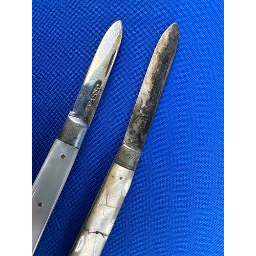 32 - Two Hallmarked Silver Bladed Penknives