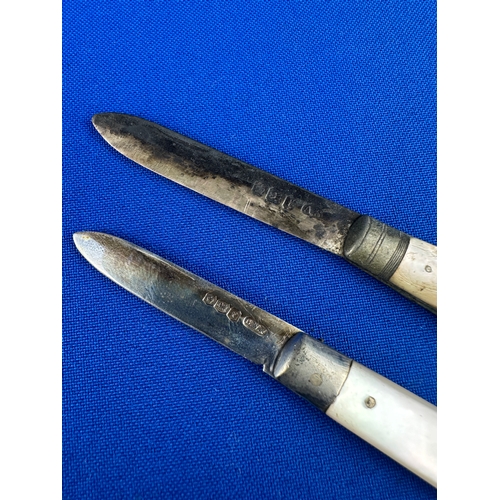 32 - Two Hallmarked Silver Bladed Penknives