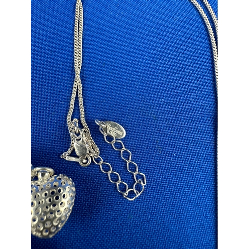 24 - Silver Sea Gems Heart Shaped Necklace & Earrings