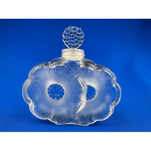 144 - Lalique Deux Fleurs Scent Bottle - Signed