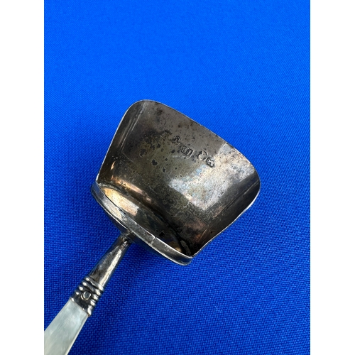 51 - George III Hallmarked Silver & Mother of Pearl Caddy Spoon