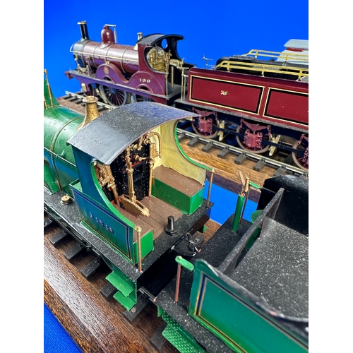 127 - Two Very Intricate Handbuilt Tinplate Train Models & a Carriage by PC Models