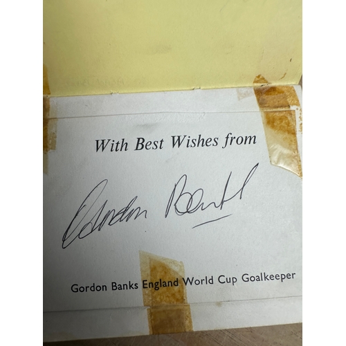 276 - Autograph Book - Signatures including: Matt Busby, Alan Ball, Gordon Banks, Alex Higgins etc. See Pi... 