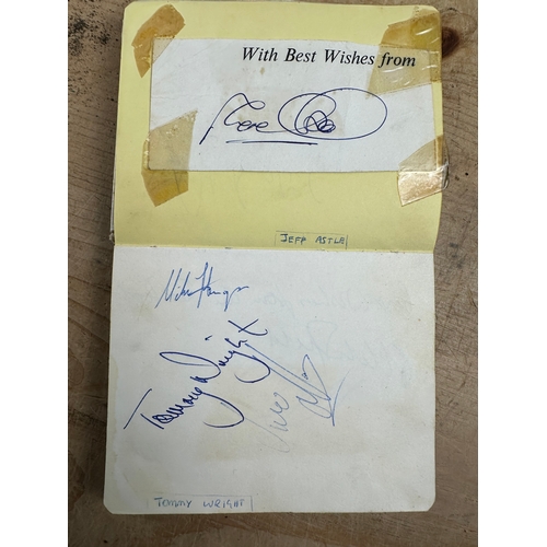 276 - Autograph Book - Signatures including: Matt Busby, Alan Ball, Gordon Banks, Alex Higgins etc. See Pi... 