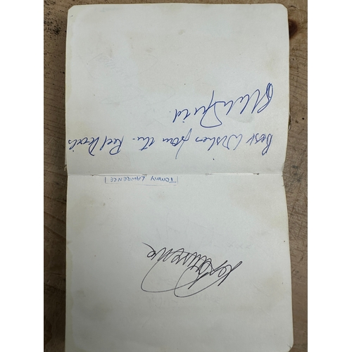 276 - Autograph Book - Signatures including: Matt Busby, Alan Ball, Gordon Banks, Alex Higgins etc. See Pi... 