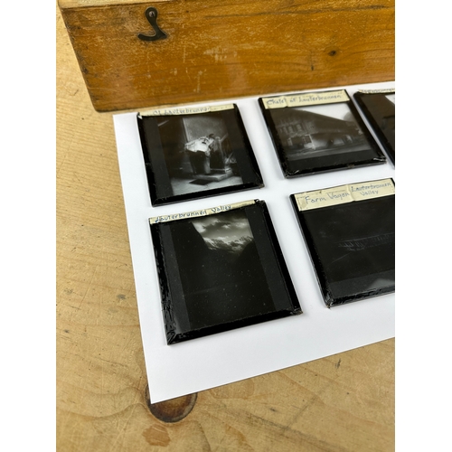 278 - Collection of Glass Lantern Slides in Wooden Case